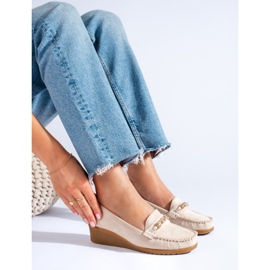 Bež cipele s antilopom od kože Shelovet 1