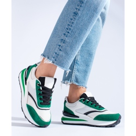 Ženske bijele i zelene tenisice na platformi Shelovet bijela 2