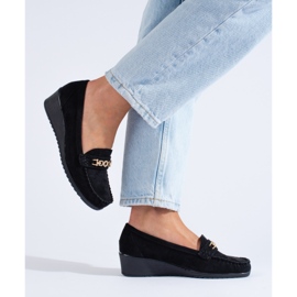 Crne cipele na klin od brušene kože iz Sheloveta crna 1