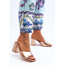 Ženske kožne klasične papuče Rose Gold Loara zlatni 1