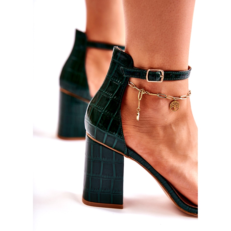 Ženske sandale sa zmijama zeleni uzorak zelena 2