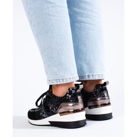 Goodin Kožne tenisice sa zmijskim printom crno 2