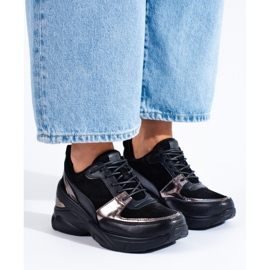 Ženske crne kožne tenisice Shelovet crna 1