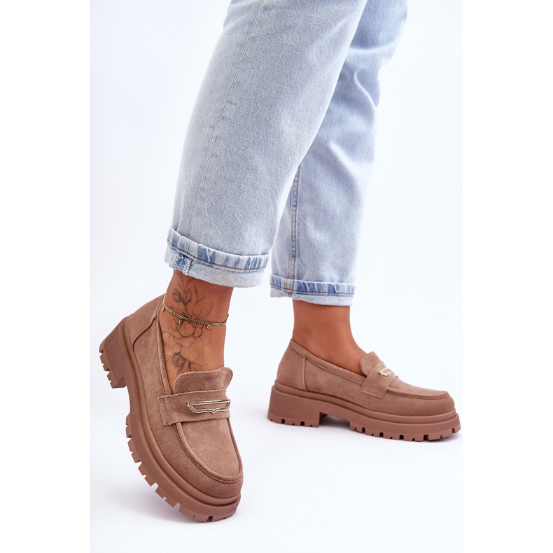 PS1 Ženske natikače od brušene kože Tamno bež Pure Love 1