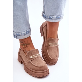 PS1 Ženske natikače od brušene kože Tamno bež Pure Love 2