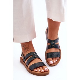 PG1 Ženske sjajne sandale Tamnozelene Catalia zelena 2