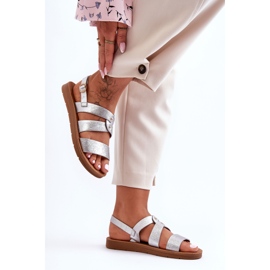 PG1 Ženske svjetlucave sandale Silver Catalia srebro 2