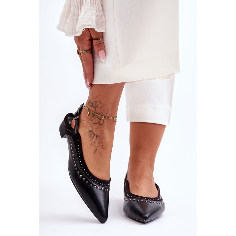 PG1 Kožne balerinke s nitnama crne Laroshe crna 1