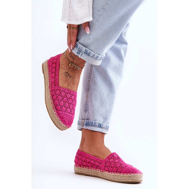 PG1 Ženske ažur espadrile Pink One Lover ružičasta 2