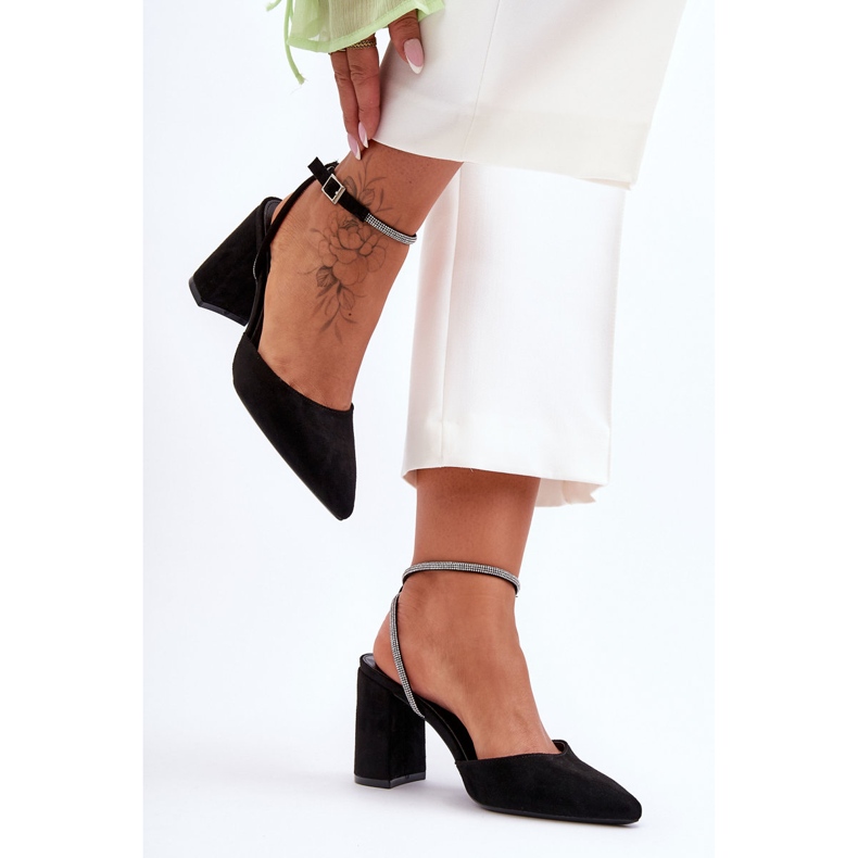 PG1 Antilop cipele s ukrasnim remenom Black Lirosa crno 2