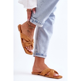 Camel Vanilla Sky ženske papuče od velura smeđa 2