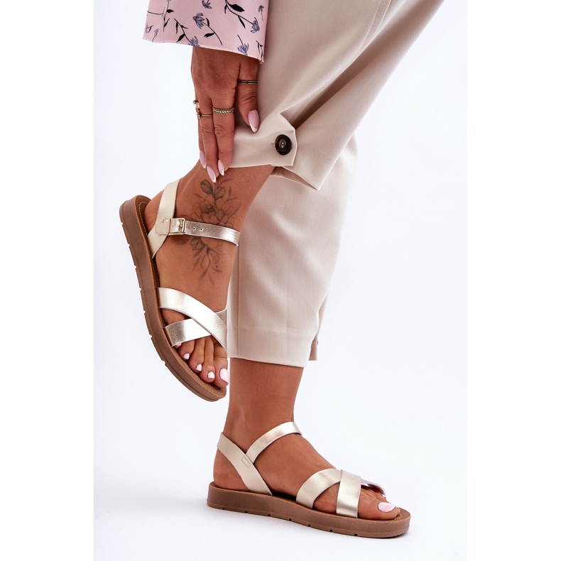 Klasične ženske kožne sandale Gold Talisma zlatni 1