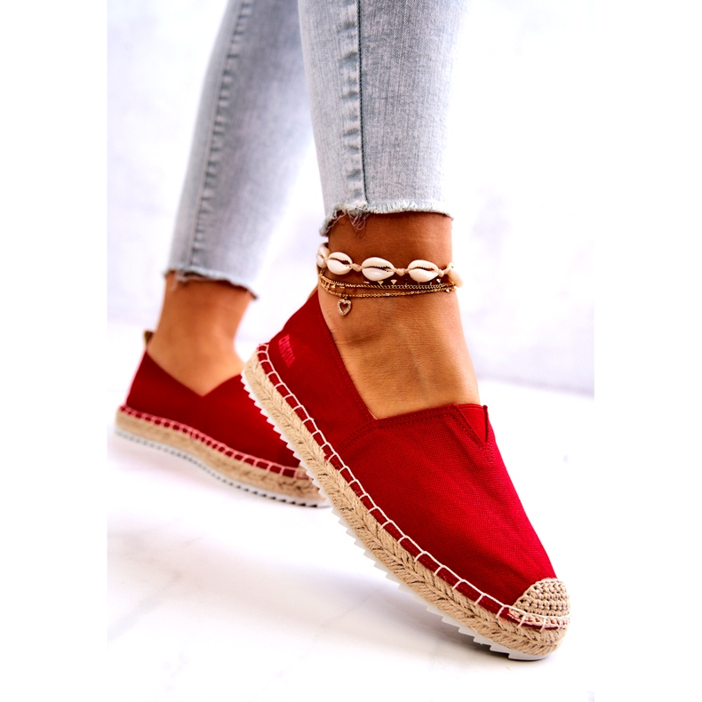 Crvene espadrile na pletenom potplatu Big Star HH274494 crvena 2