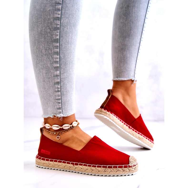 Crvene espadrile na pletenom potplatu Big Star HH274494 crvena 4