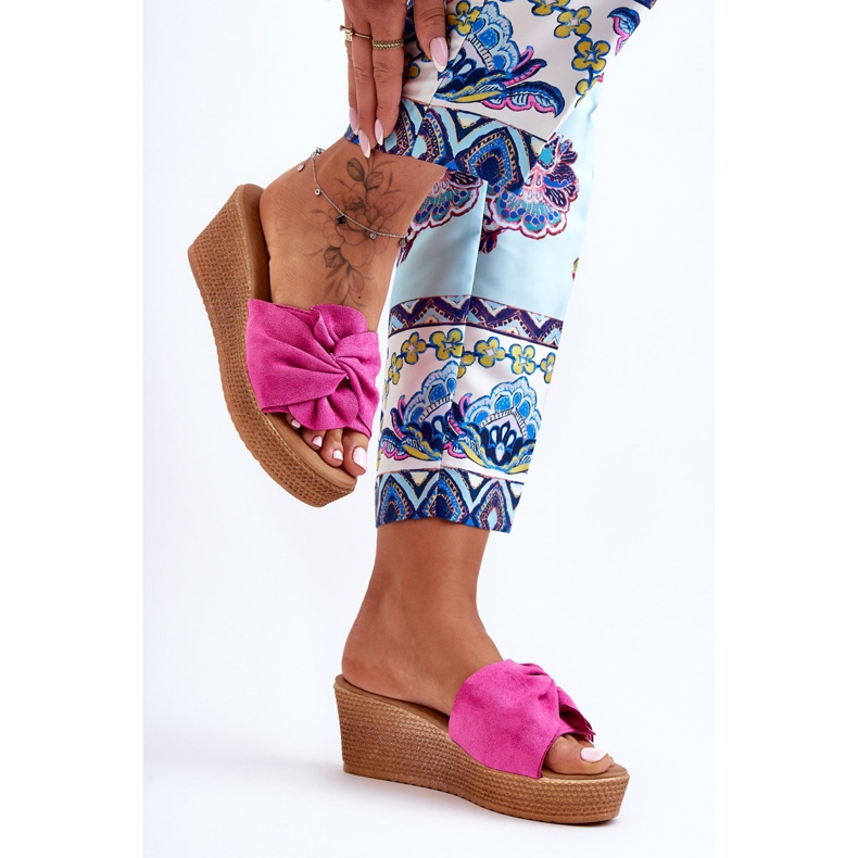 Ženske natikače na wedge ružičastu kalamu ružičasta 1