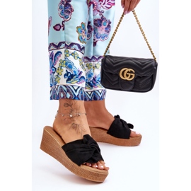 Ženske natikače na Wedge Black Calama crna 2