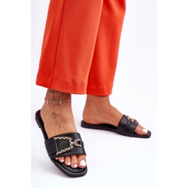 Ženske klasične crne impresivne ukrašene papuče crna 2