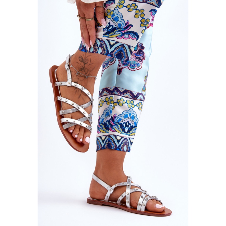 Ženske sandale Silver Alemona srebro 2