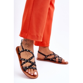 Ženske sandale s ornamentima crne Alemona crno 1