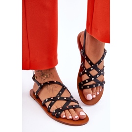 Ženske sandale s ornamentima crne Alemona crna 2