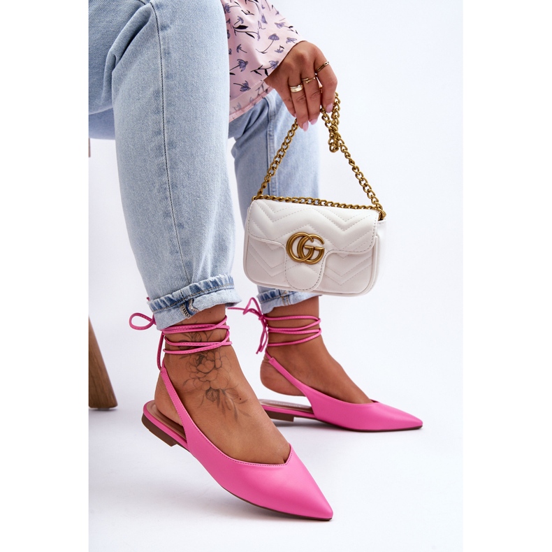 PG1 Ženske vezane balerinke Pink Lilly Ann ružičasta 2