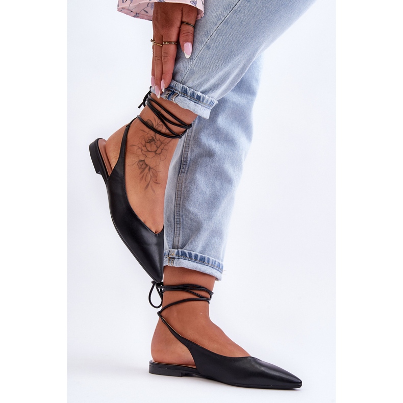 PG1 Ženske balerinke na vezanje crne Lilly Ann crno 2