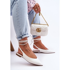 PG1 Ženske balerinke na vezanje Bijele Lilly Ann bijela 1