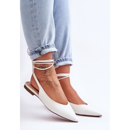 PG1 Ženske balerinke na vezanje Bijele Lilly Ann bijela 2