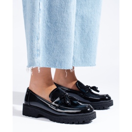 W. Potocki Ženske crne mokasine od lakirane kože Potocki crno 1