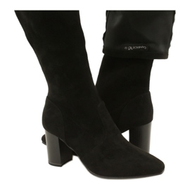 Ženske crne rastezljive čizme Caprice 9-25520-41 044 crne čizme do koljena crno 5