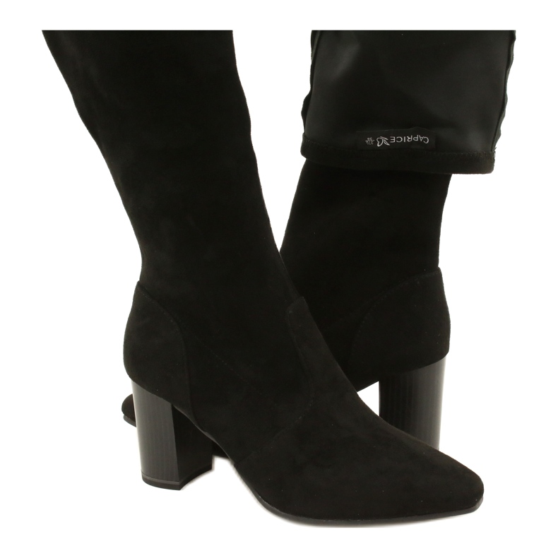 Ženske crne rastezljive čizme Caprice 9-25520-41 044 crne čizme do koljena crno 5