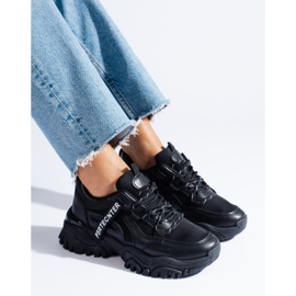 Seastar Ženske crne tenisice Shelovet s debelim đonom crna 1