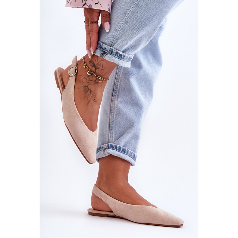 PS1 Kenra ženske bež balerinke od brušene kože 2