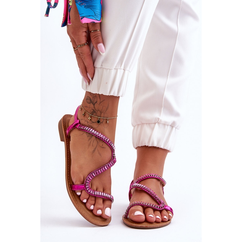 Ružičaste ženske natikače s ukrasima Hayen ružičasta 1