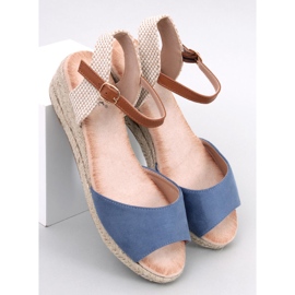Eakes Blue wedge sandale s espadrilama plava 1