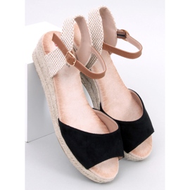 Sandale na klin od Eakes Black crno 1