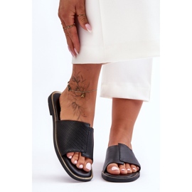 Ženske crne kožne papuče Harmony crna 1