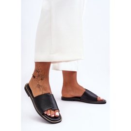 Ženske crne kožne papuče Harmony crna 2