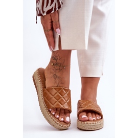 Ženske Camel Lullaby papuče s platformom smeđa 2