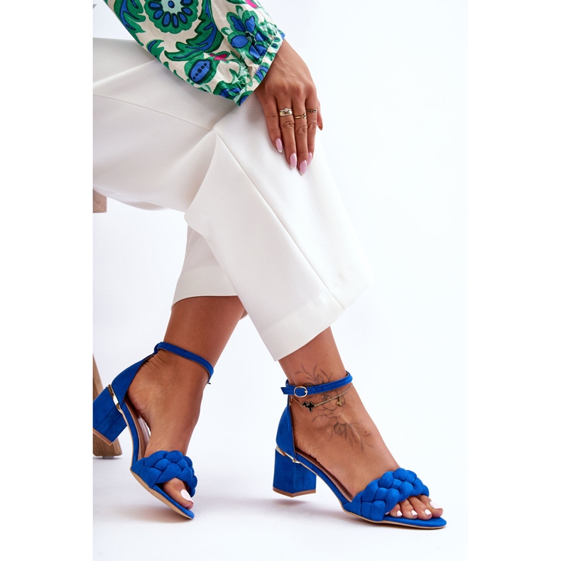 Essenza sandale s pletenicama od plave antilop kože plava 1