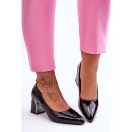 Elegantne lakirane salonke na petu crne Emma crna 1