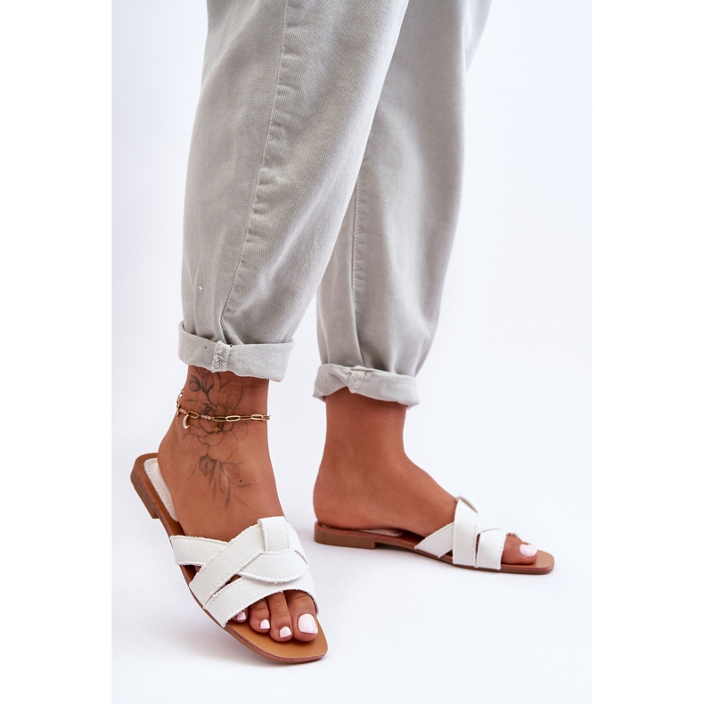 Ženske platnene papuče bijele Aversa bijela 2