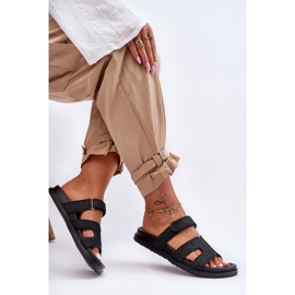 Ženske platnene papuče na čičak, crne Jose crno 2