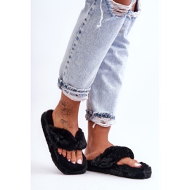 Ženske krznene papuče Papuče crne Elma crna 1