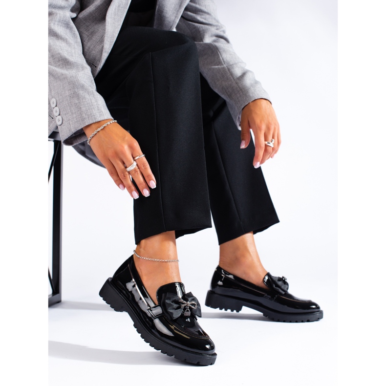 SHELOVET Natikače s mašnom crna 1