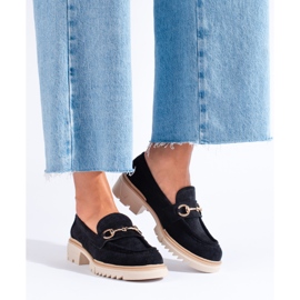 Seastar Ženske ažurne mokasine na crnoj platformi Shelovet crna 2