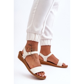 Klasične bijele Arya sandale s niskim klinovima bijela 1