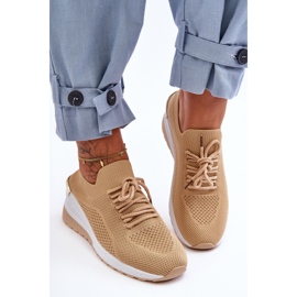 PG1 Sportske cipele na natikače od tkanine Bež Visconti Wedge 1