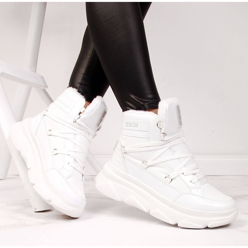 Ženske čizme za snijeg na platformu bijele Big Star II274463 bijela 1