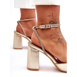 Cipele od eko kože s ukrasnim remenom, zlatna Lirosa zlatni 4